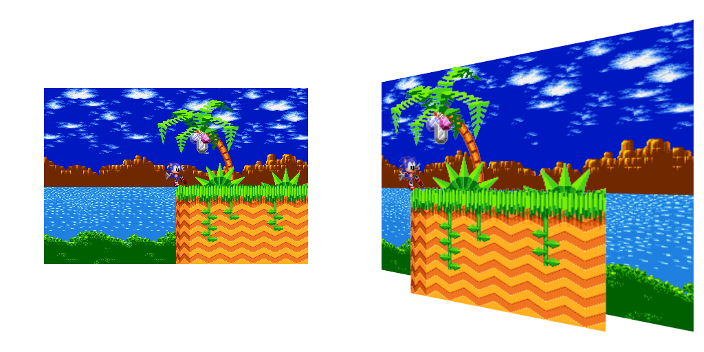 Green hill zone sonic the hedgehog 1 pixel art